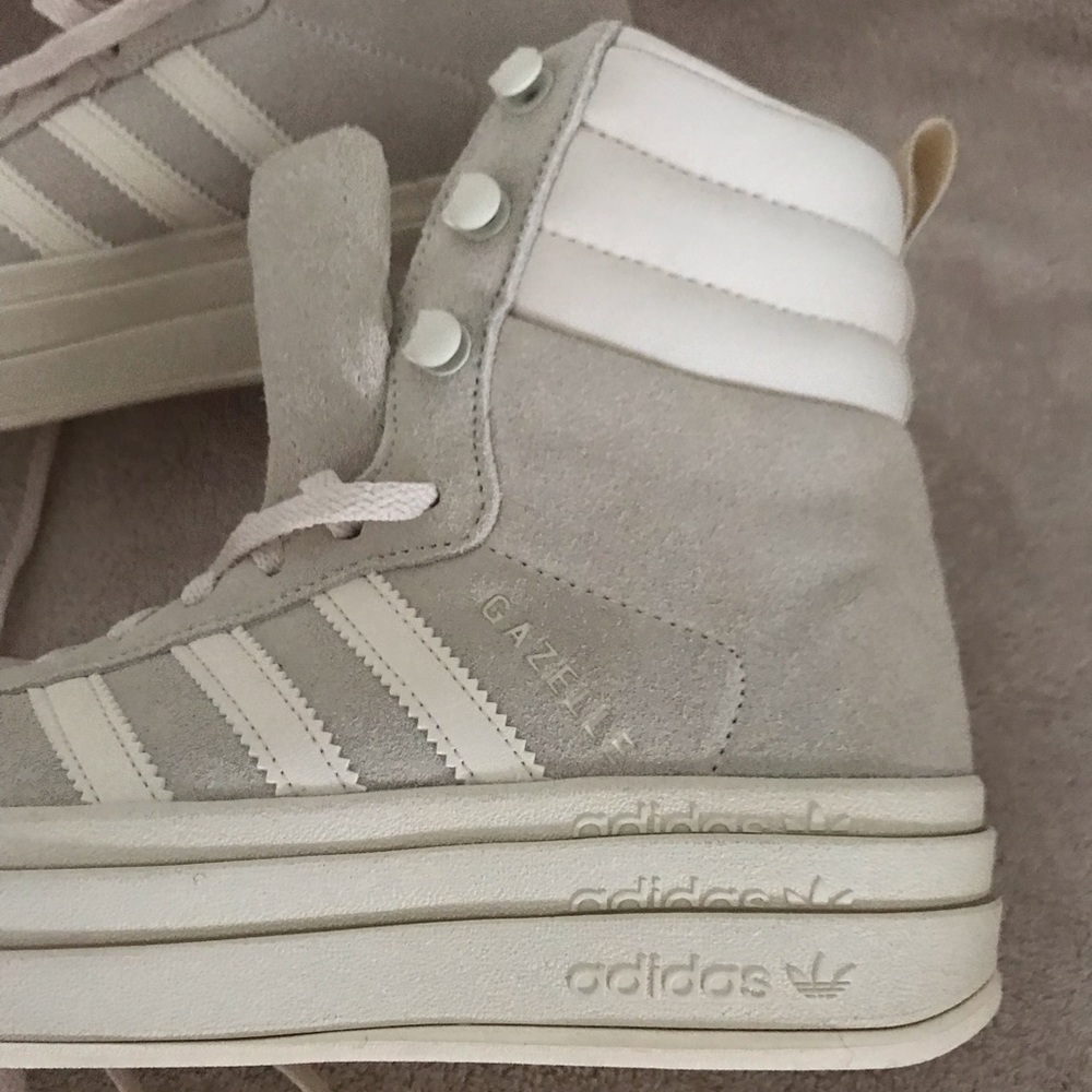 Women’s 5 ADIDAS Gazelle Wonder White High Top Lace Up Platform Sneaker Boot NWT - Picture 7 of 16